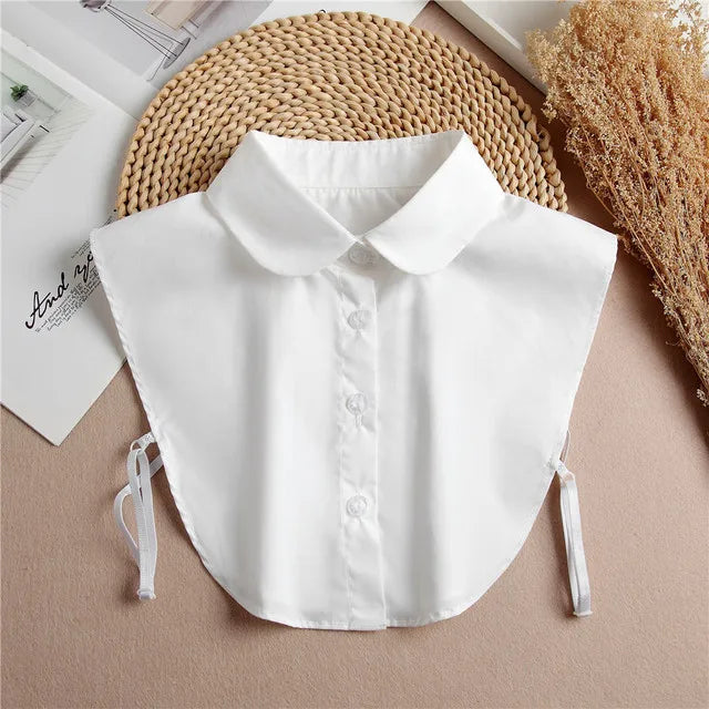 Fashion 2024 Front Tie White  Collar for Women Stand Detachable Collar Girls Vintage Lace Ladies False Blouse Collar