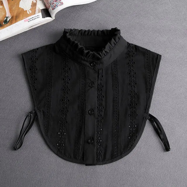 Fashion 2024 Front Tie White  Collar for Women Stand Detachable Collar Girls Vintage Lace Ladies False Blouse Collar