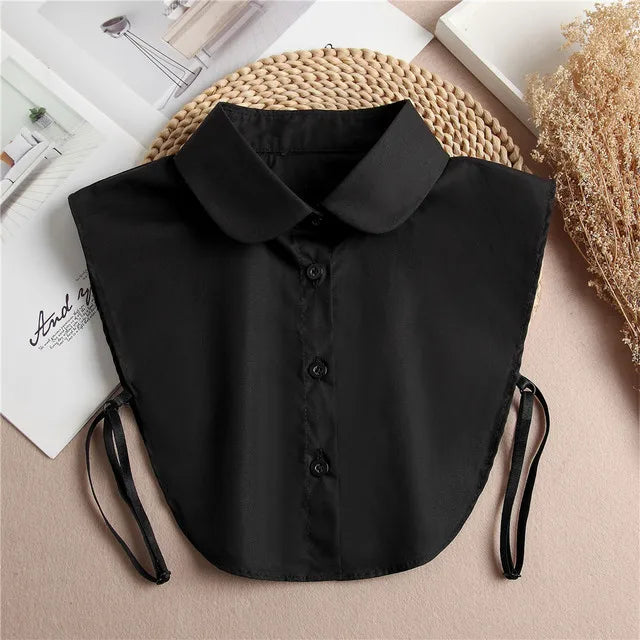 Fashion 2024 Front Tie White  Collar for Women Stand Detachable Collar Girls Vintage Lace Ladies False Blouse Collar