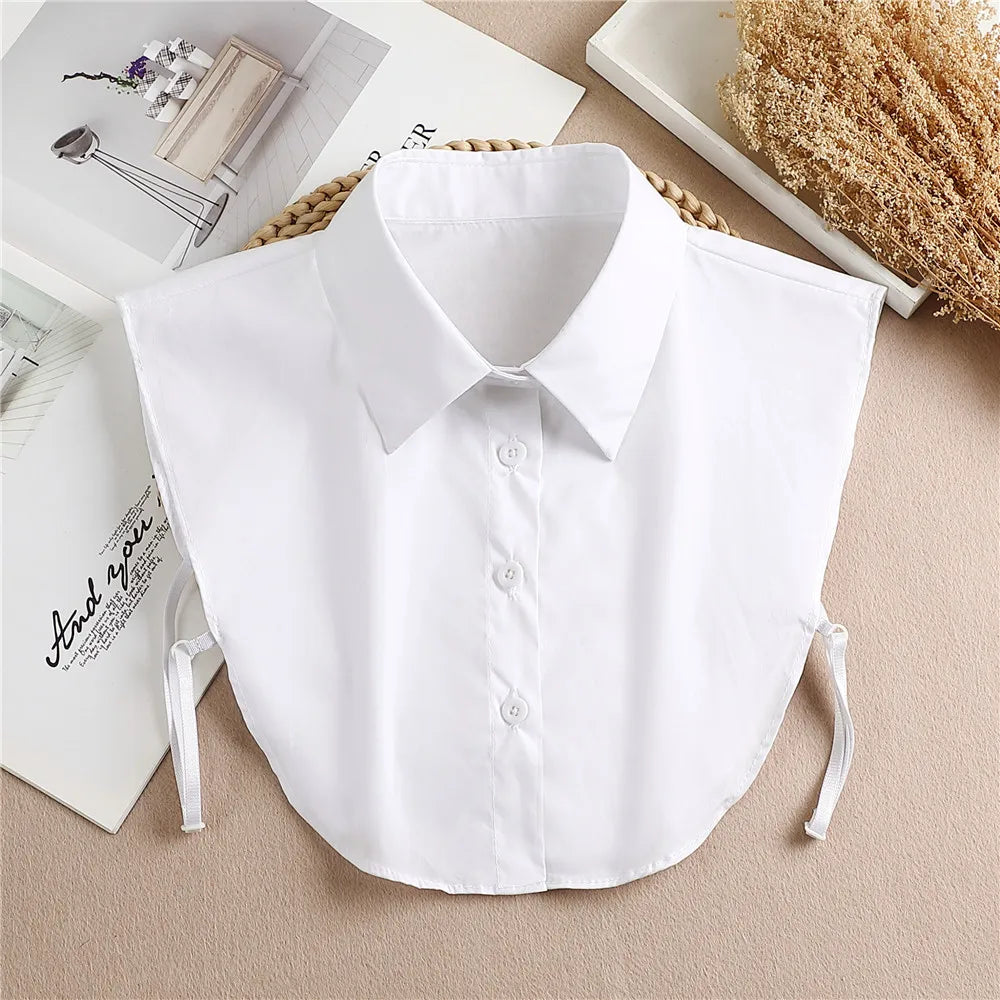 Fashion 2024 Front Tie White  Collar for Women Stand Detachable Collar Girls Vintage Lace Ladies False Blouse Collar