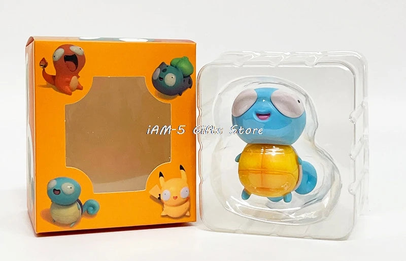 Pokemon Silly Figurines Kawaii Big Eyes Figure Fool Squirtle Funny Charmander Bulbasaur Cute Accessory Car Decoration Toys Gifts