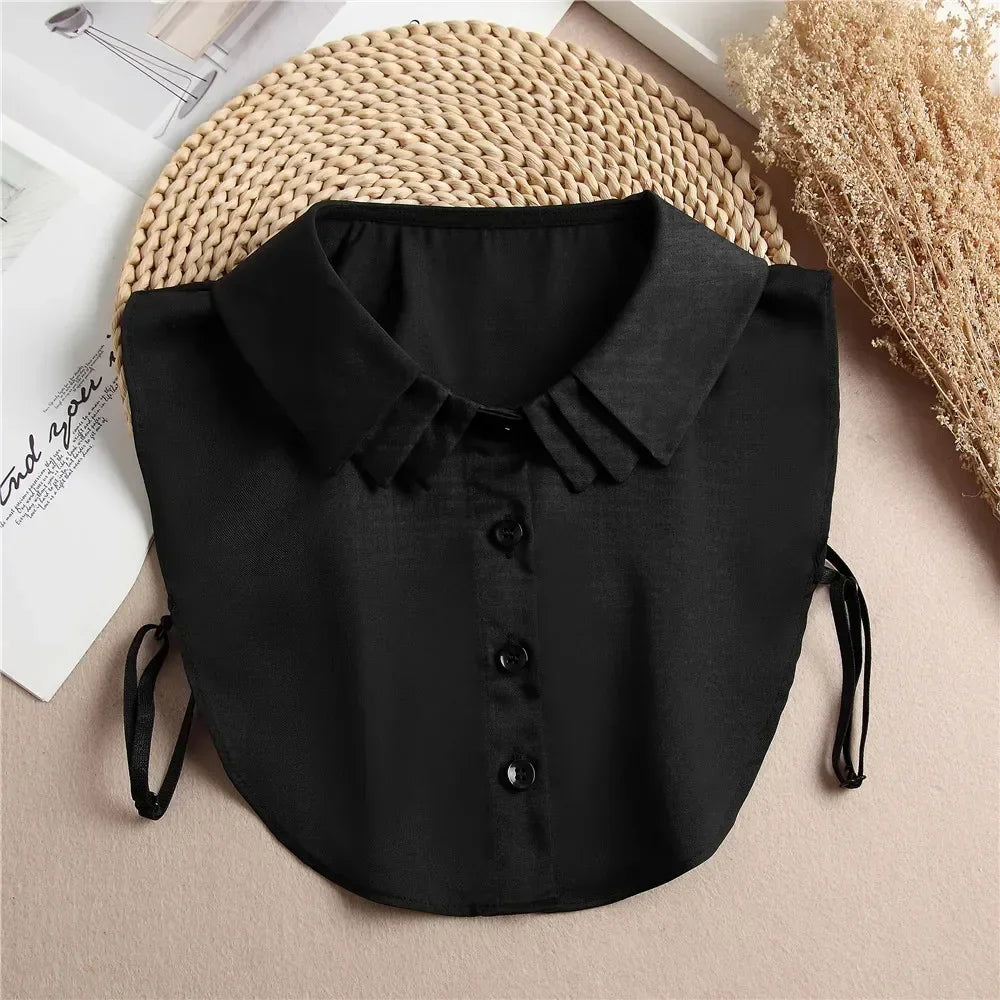 Fashion 2024 Front Tie White  Collar for Women Stand Detachable Collar Girls Vintage Lace Ladies False Blouse Collar