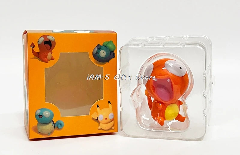 Pokemon Silly Figurines Kawaii Big Eyes Figure Fool Squirtle Funny Charmander Bulbasaur Cute Accessory Car Decoration Toys Gifts