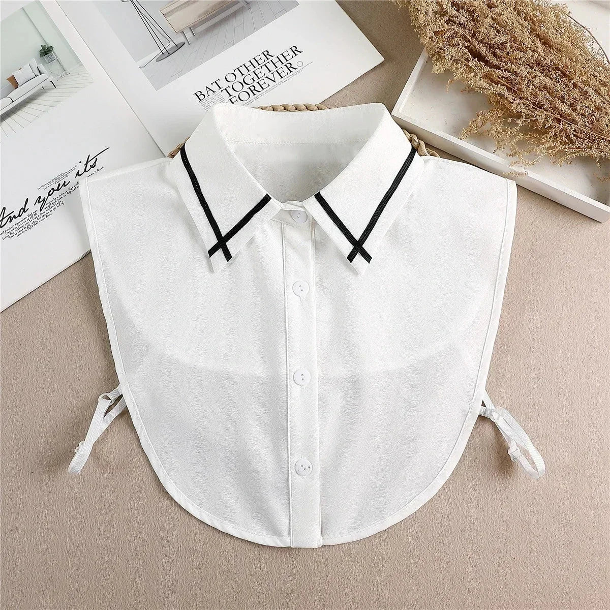 Fashion 2024 Front Tie White  Collar for Women Stand Detachable Collar Girls Vintage Lace Ladies False Blouse Collar