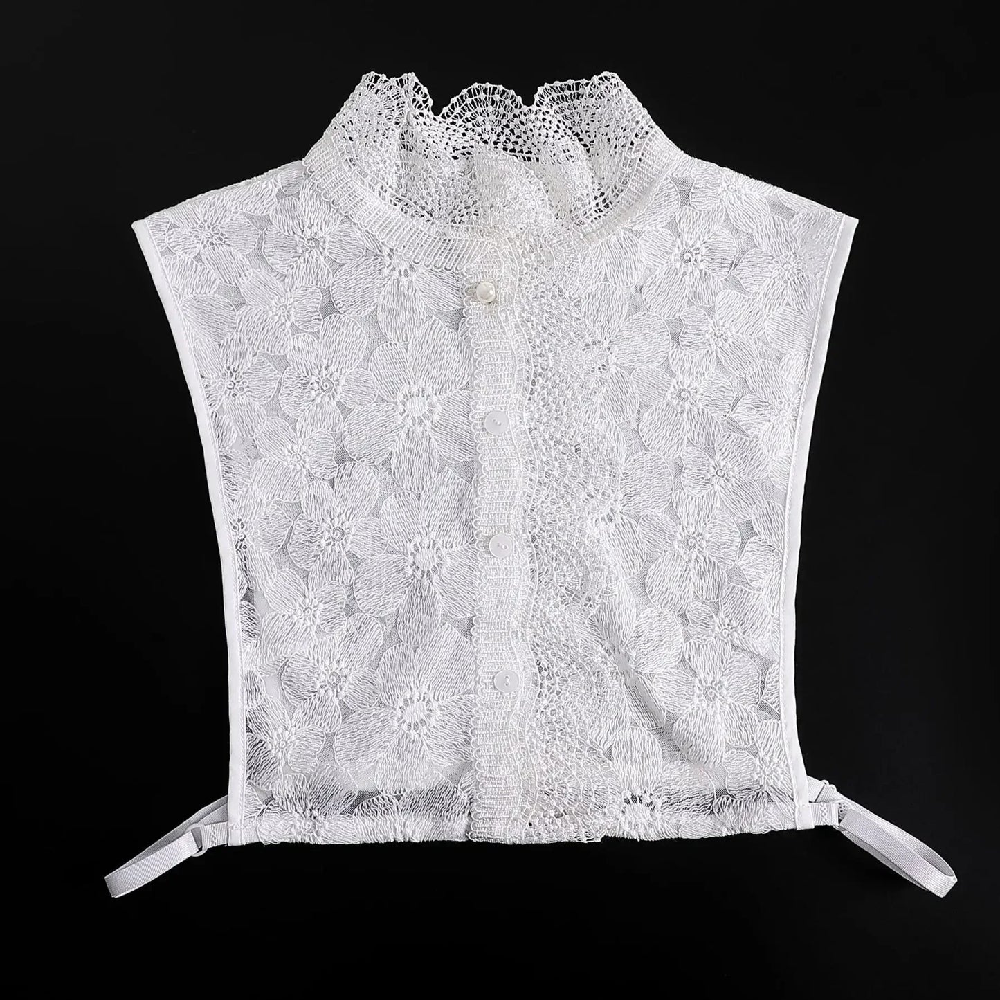 Fashion 2024 Front Tie White  Collar for Women Stand Detachable Collar Girls Vintage Lace Ladies False Blouse Collar