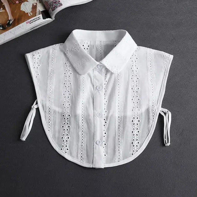 Fashion 2024 Front Tie White  Collar for Women Stand Detachable Collar Girls Vintage Lace Ladies False Blouse Collar