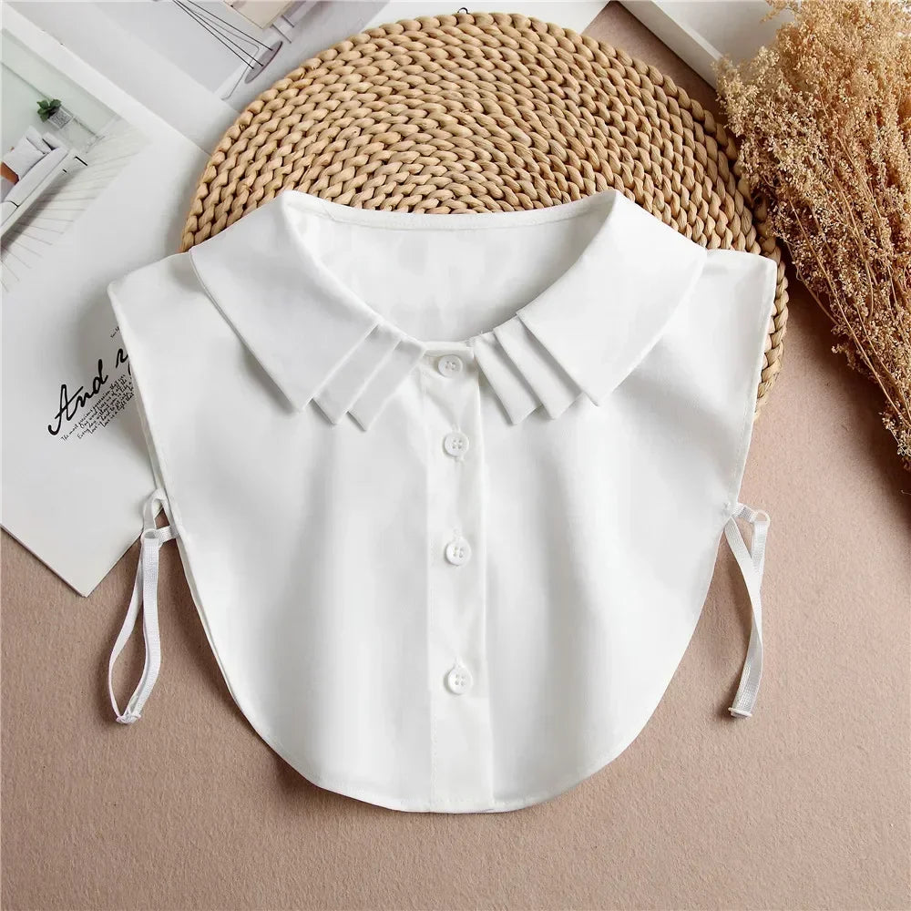 Fashion 2024 Front Tie White  Collar for Women Stand Detachable Collar Girls Vintage Lace Ladies False Blouse Collar