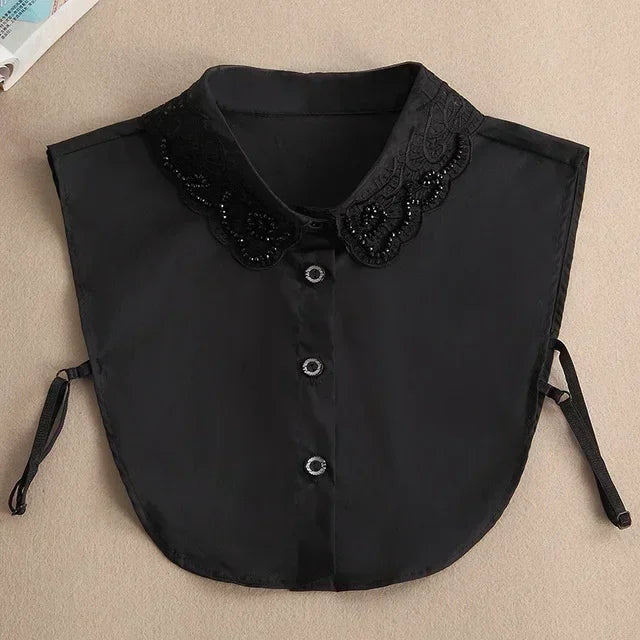 Fashion 2024 Front Tie White  Collar for Women Stand Detachable Collar Girls Vintage Lace Ladies False Blouse Collar