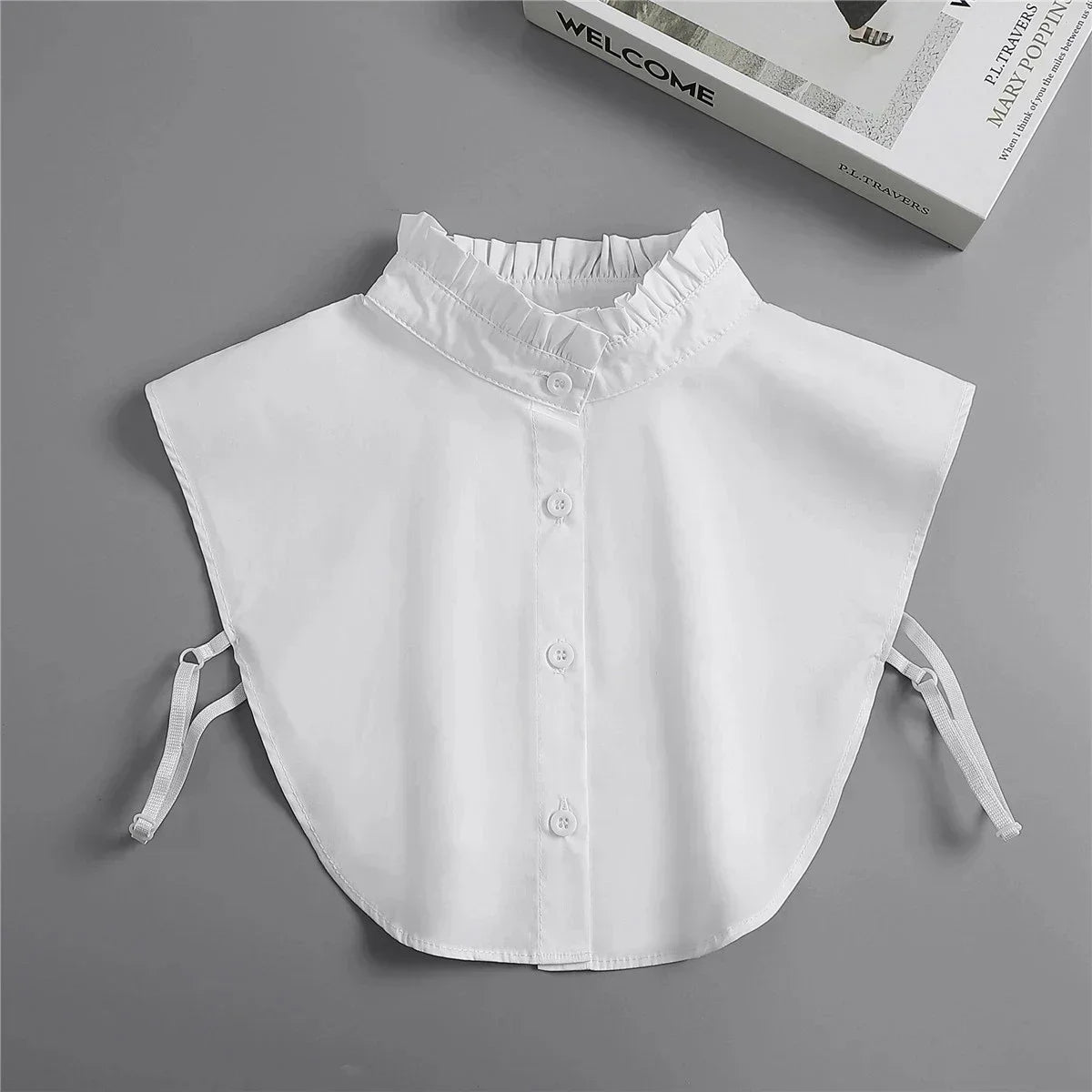 Fashion 2024 Front Tie White  Collar for Women Stand Detachable Collar Girls Vintage Lace Ladies False Blouse Collar