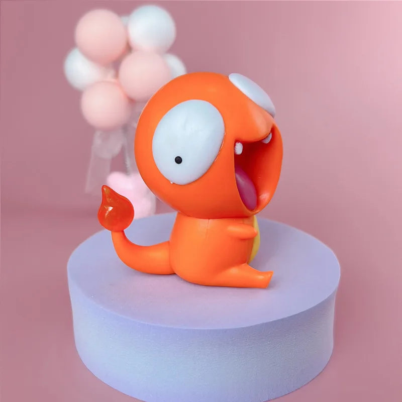 Pokemon Silly Figurines Kawaii Big Eyes Figure Fool Squirtle Funny Charmander Bulbasaur Cute Accessory Car Decoration Toys Gifts