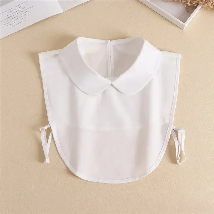 Fashion 2024 Front Tie White  Collar for Women Stand Detachable Collar Girls Vintage Lace Ladies False Blouse Collar