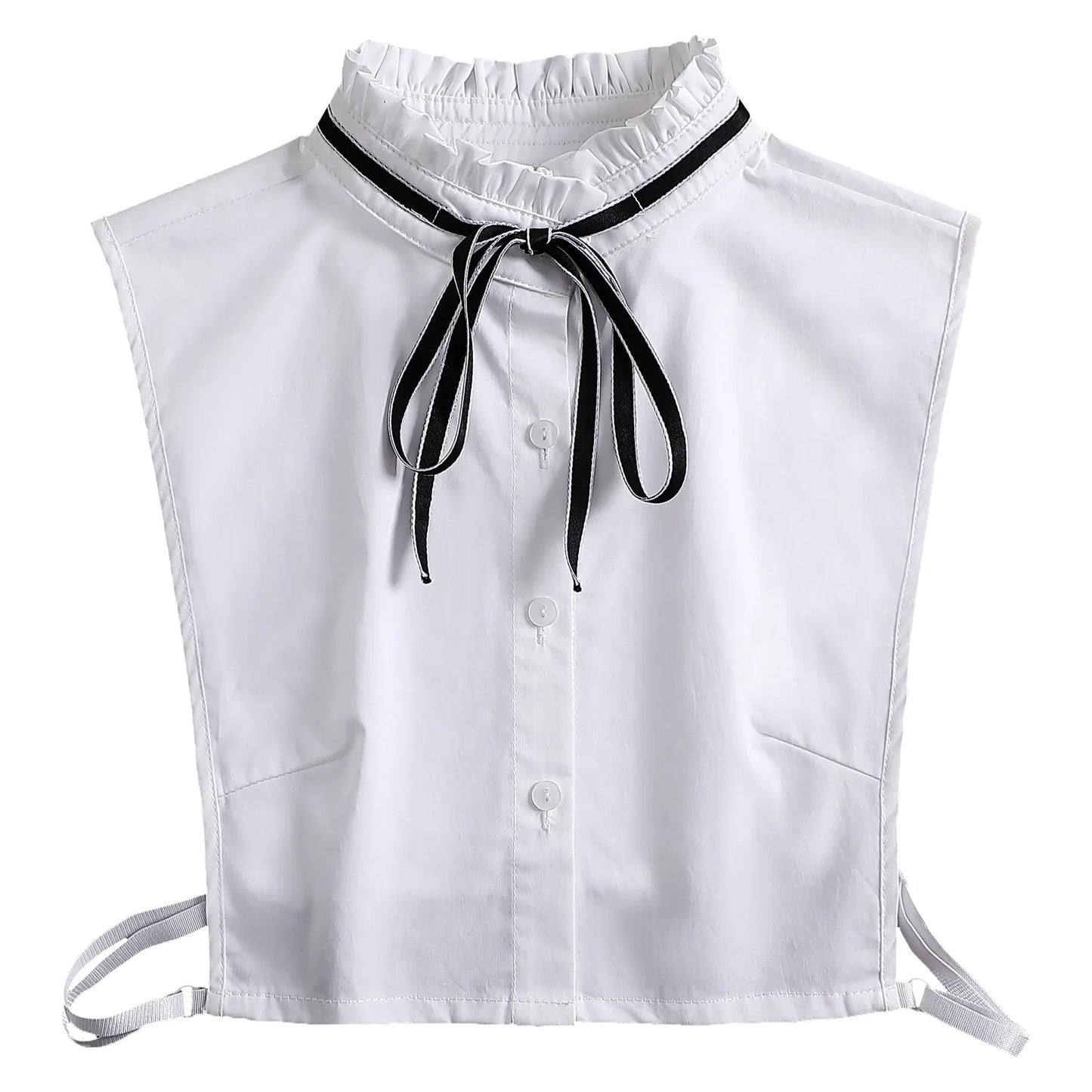 Fashion 2024 Front Tie White  Collar for Women Stand Detachable Collar Girls Vintage Lace Ladies False Blouse Collar