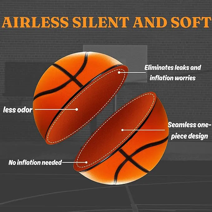 Grooved Silent Basketball Number 7 Airless Foam Basketball Indoor Training Silent Ball Quiet Dribbling Mute Bouncing Xmas Gift