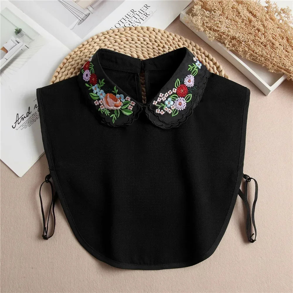 Fashion 2024 Front Tie White  Collar for Women Stand Detachable Collar Girls Vintage Lace Ladies False Blouse Collar