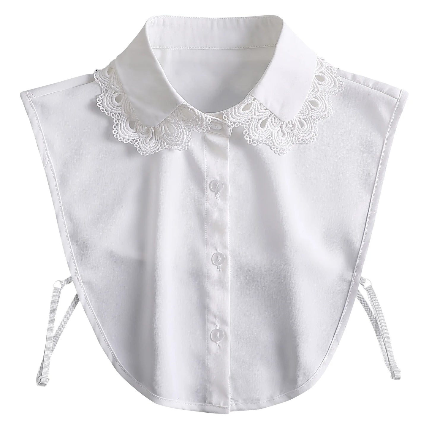 Fashion 2024 Front Tie White  Collar for Women Stand Detachable Collar Girls Vintage Lace Ladies False Blouse Collar